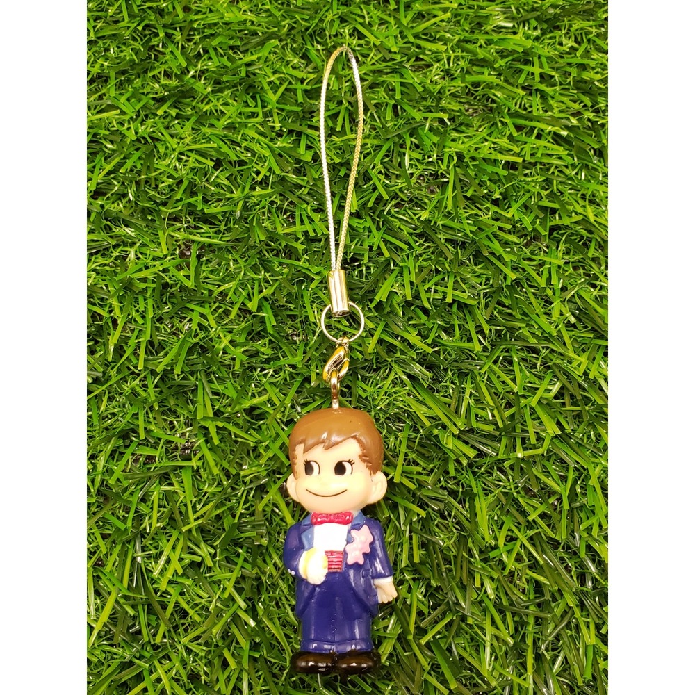 Fujiya Poko-chan Tuxedo Mascot Charm Phone Strap Collectible Figure Navy Blue